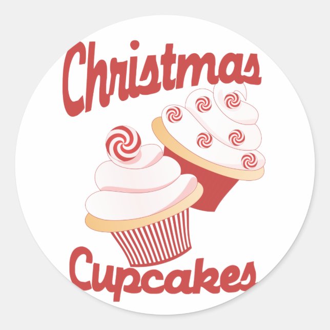 Sticker Rond Cupcakes Noël (Devant)