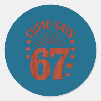 Sticker Rond Cupid dit 67 Six Sept