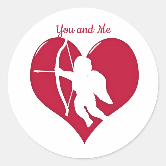 Sticker Rond Cupid Love Valentine's Day  (Devant)