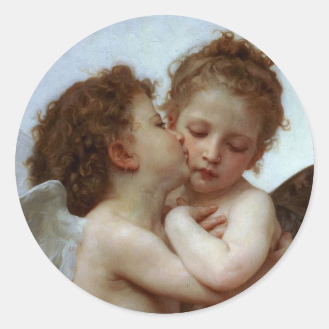 Sticker Rond Cupidé & Psyché comme Enfants (Devant)