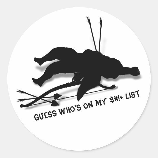 Sticker Rond Cupidon Anti Saint-Valentin  (Devant)