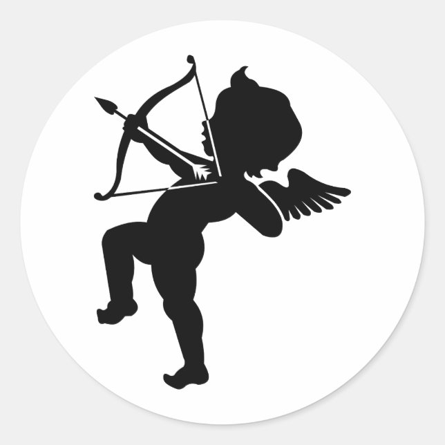 Sticker Rond Cupidon - Cupidon et flèche d'amour (Devant)