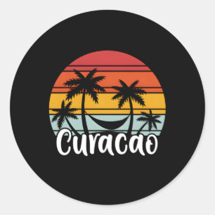 Sticker Rond Curacao Curacaoan Vacances Curacao Curacao