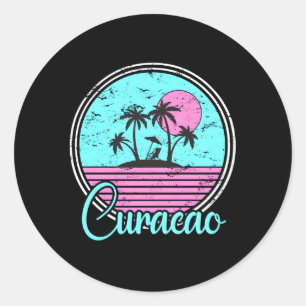 Sticker Rond Curacao Voyage Ou Vacances