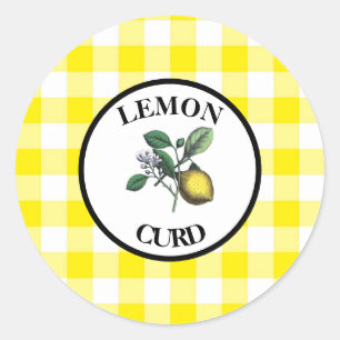 Sticker Rond Curd En vichy citron