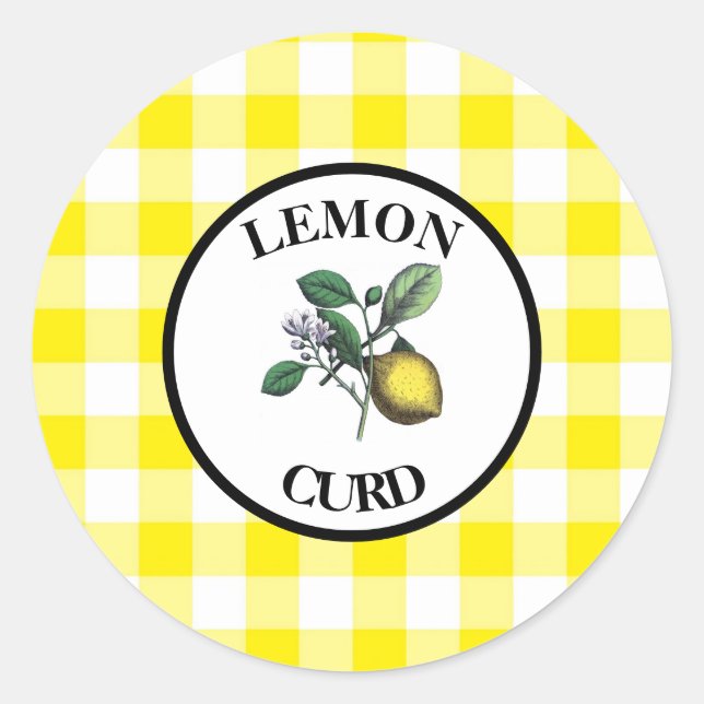 Sticker Rond Curd En vichy citron (Devant)