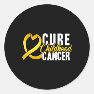 Sticker Rond Cure Cancer de l'Enfance Cancer Ribbon Awa