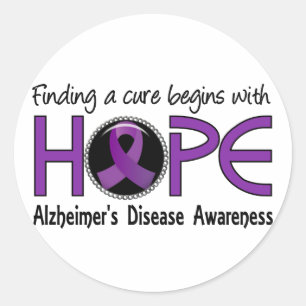 Sticker Rond Cure commence avec espoir 5 Maladie d'Alzheimer