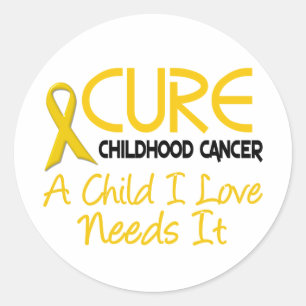 Sticker Rond CURE de sensibilisation au cancer de l'enfant