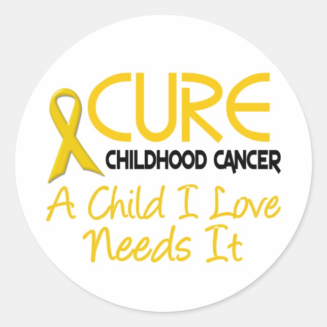 Sticker Rond CURE de sensibilisation au cancer de l'enfant (Devant)