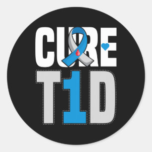 Sticker Rond Cure T1d - Cure Type 1 Diabète - T1d Sensibilisati
