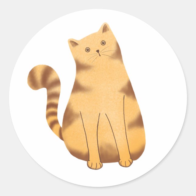 Sticker Rond Curieux chat (Devant)