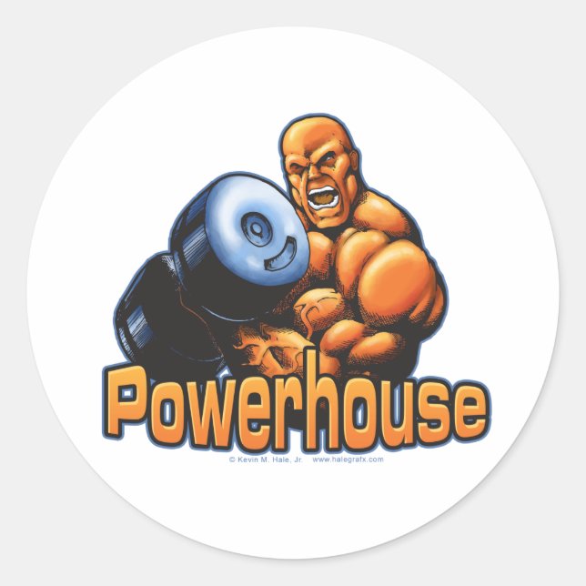 Sticker Rond Curl Powerhouse (Devant)
