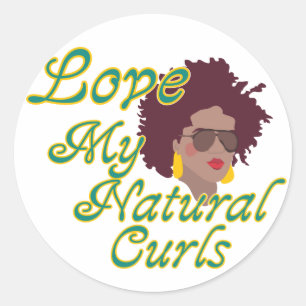 Sticker Rond Curles naturels