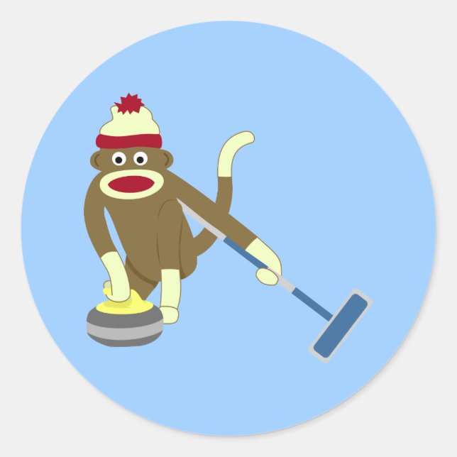 Sticker Rond Curling olympique de singe-queue (Devant)
