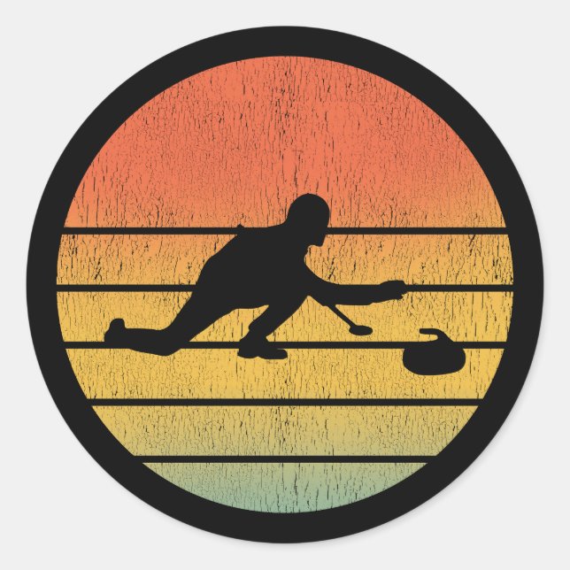 Sticker Rond Curling Sport glace Salle de bain en pierre (Devant)