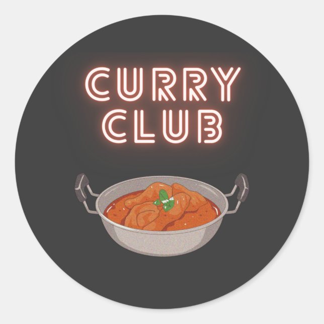 Sticker Rond Curry Club (Devant)