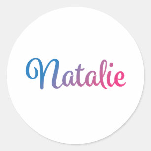 Sticker Rond Cursive élégant de Natalie