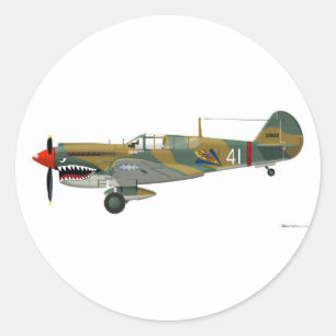 Sticker Rond Curtiss P-40 Warhawk