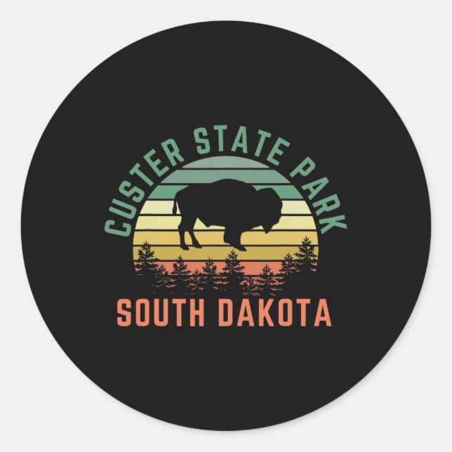 Sticker Rond Custer State Park  (Devant)