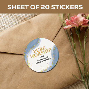 Sticker Rond Custom 2025 JW Convention Pure Worship