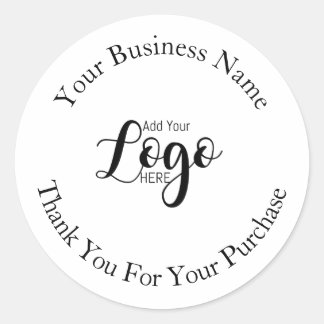 Sticker Rond Custom Business Logo Thank You For Your Purchase