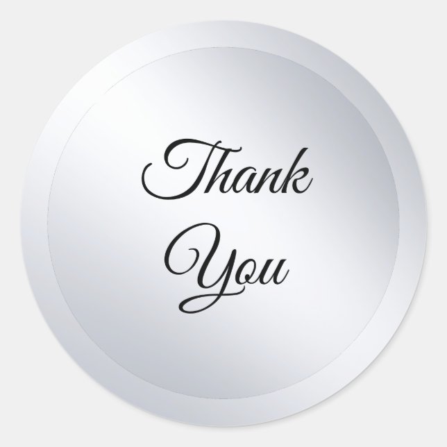 Sticker Rond Custom Faux Silver Modern Modèle Ajouter Votre Tex (Devant)