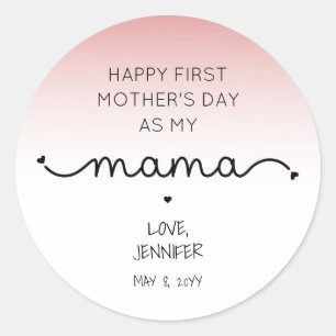 Sticker Rond Custom First Mother's Day Nouveaux cadeaux de mama