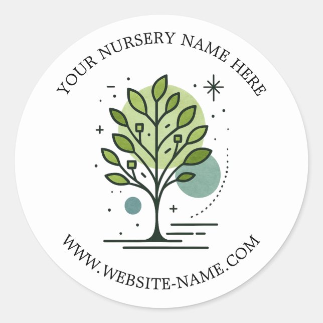 Sticker Rond Custom Greenleaf Nursery Branding  (Devant)