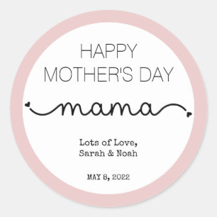 Sticker Rond Custom Happy Mother's Day Mama Elegant