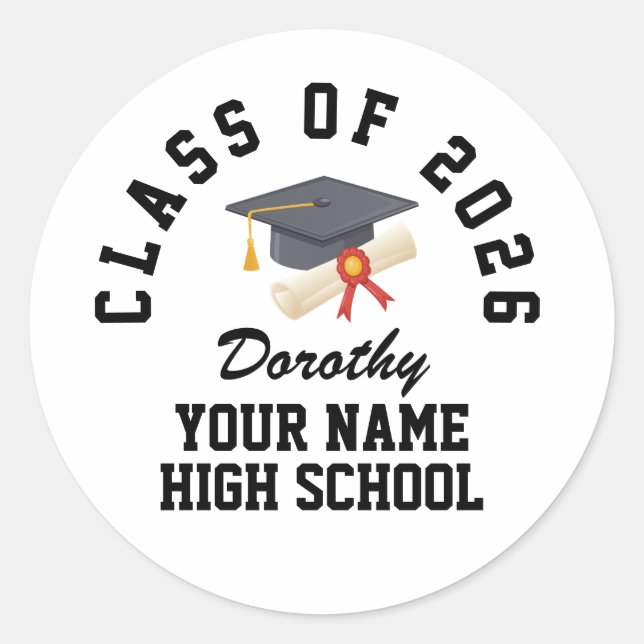 Sticker Rond Custom high school graduation party (Devant)