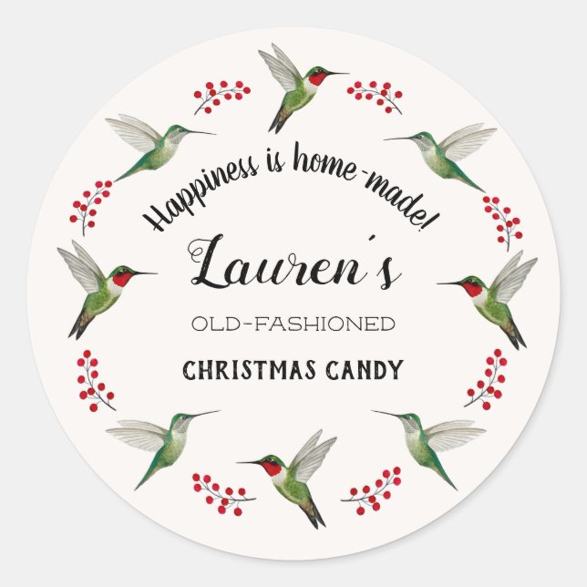 Sticker Rond Custom Hummingbird   (Devant)