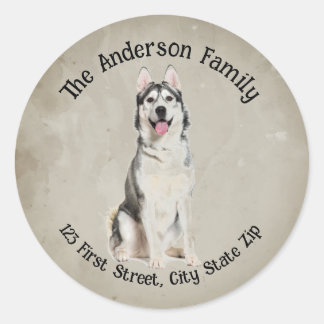 Sticker Rond Custom Husg Chien Animal Art