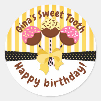 Sticker Rond Custom Joyeux Anniversaire Boulangerie Box Seals S