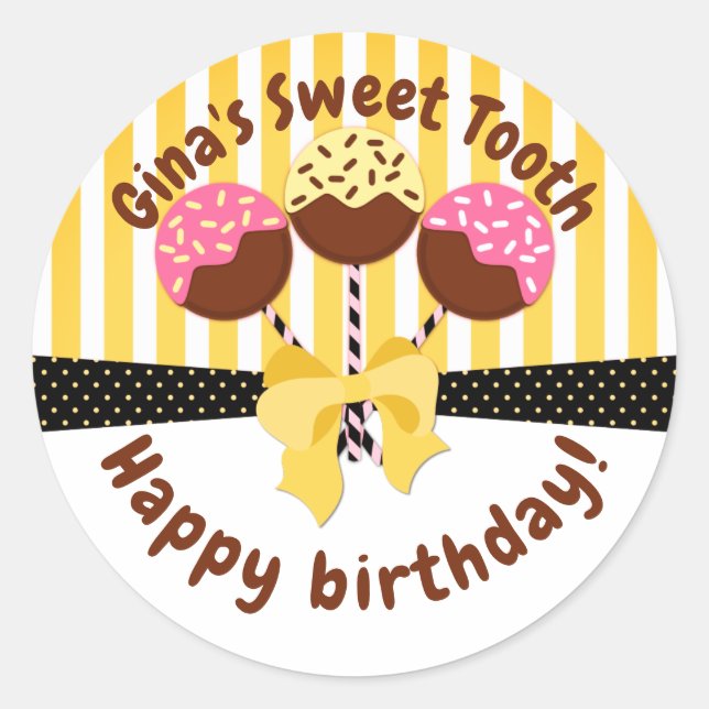 Sticker Rond Custom Joyeux Anniversaire Boulangerie Box Seals S (Devant)