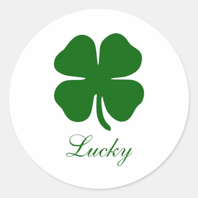 Sticker Rond Custom Lucky Clover (Devant)