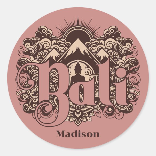 Sticker Rond Custom Name Bali (Devant)