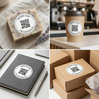 Sticker Rond Custom QR Code Business Branding 