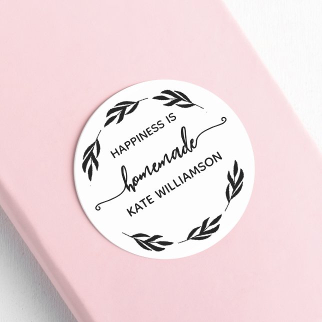 Sticker Rond Custom Rustic Hapiness est fait maison par (Créateur téléchargé)