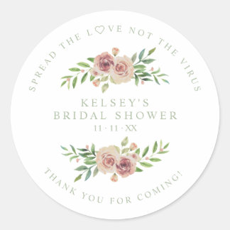 Sticker Rond Custom Sage Garland Wreath Bridal Shower Sanitizer