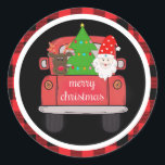 Sticker Rond Custom Vintage Christmas Farmhouse Camion rouge<br><div class="desc">Découvrir les halls avec une touche de nostalgie en utilisant notre Sticker rond classique de Camion Rouge Vintage Farmhouse Custom. Ce charmant autocollant donne vie au charme rustique d'une ancienne ferme d'hiver, avec un camion rouge classique dans un cadre enneigé, parfait pour infuser vos vacances avec des vibrations vintages chaleureuses....</div>