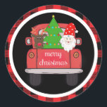 Sticker Rond Custom Vintage Christmas Farmhouse Camion rouge<br><div class="desc">Découvrir les halls avec une touche de nostalgie en utilisant notre Sticker rond classique de Camion Rouge Vintage Farmhouse Custom. Ce charmant autocollant donne vie au charme rustique d'une ancienne ferme d'hiver, avec un camion rouge classique dans un cadre enneigé, parfait pour infuser vos vacances avec des vibrations vintages chaleureuses....</div>