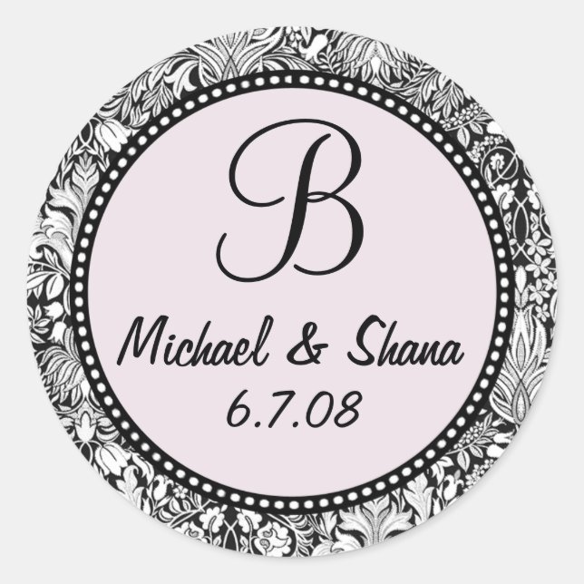 Sticker Rond Customise-Moi ! ...Sticker Mariage Monogramme (Devant)