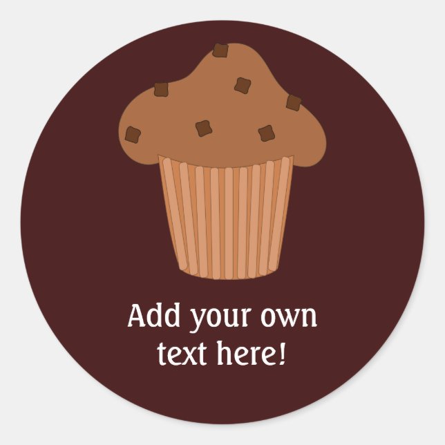 Sticker Rond Customiser ce graphique Choc Chip Muffin (Devant)