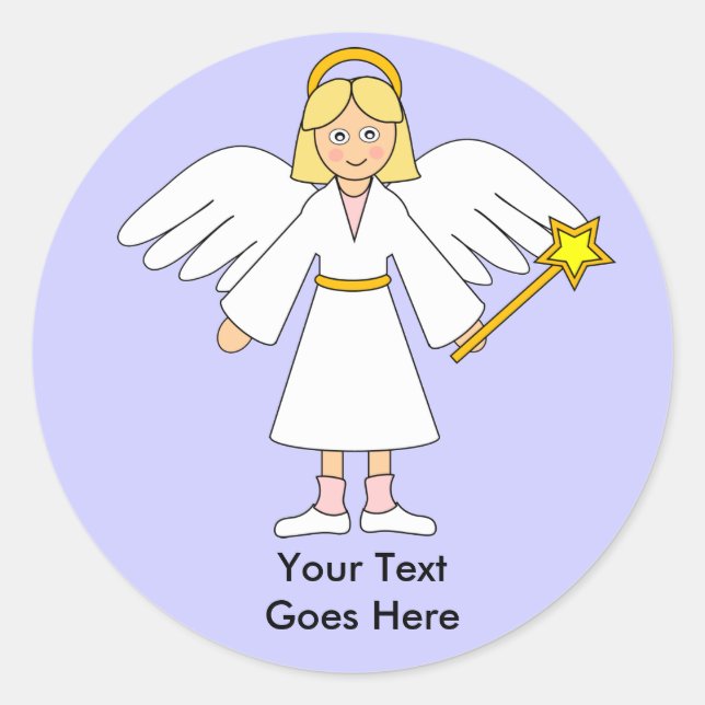 Sticker Rond Customisez-moi — Nativité des enfants Angel Blonde (Devant)