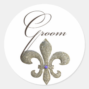 Sticker Rond Customisez votre propre design Fleur-de-lis