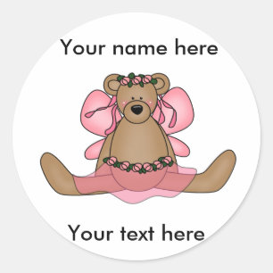 Sticker Rond Customisez-vous Ballerina Ours
