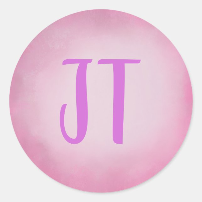 Sticker Rond Customizable Elegant Pink Watercolour Round Frame (Devant)