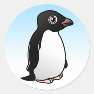 Sticker Rond Cute Adelie Penguin