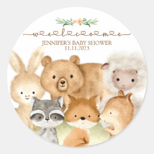 Sticker Rond Cute Animaux Fourrure Accueil Famille